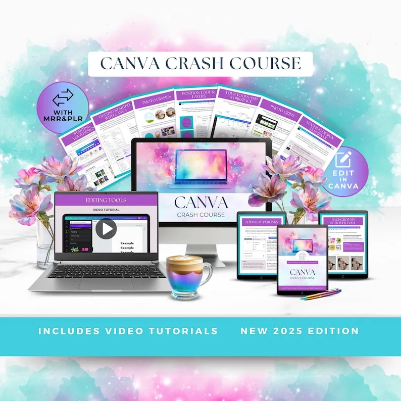Canva Course & Editable Template Pack with Commercial Rights